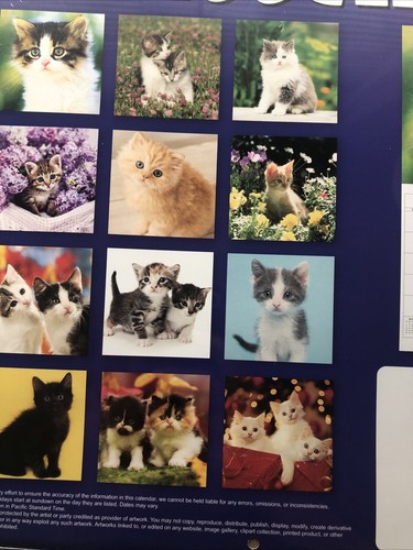 2025 Wall Calendar - Kittens -12 Month-12 x 12 Inches Brand New SEALED - Picture 4 of 4