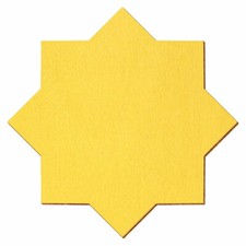 Gelber Holz Stern mit 8 Zacken - Deko Basteln 3-50cm