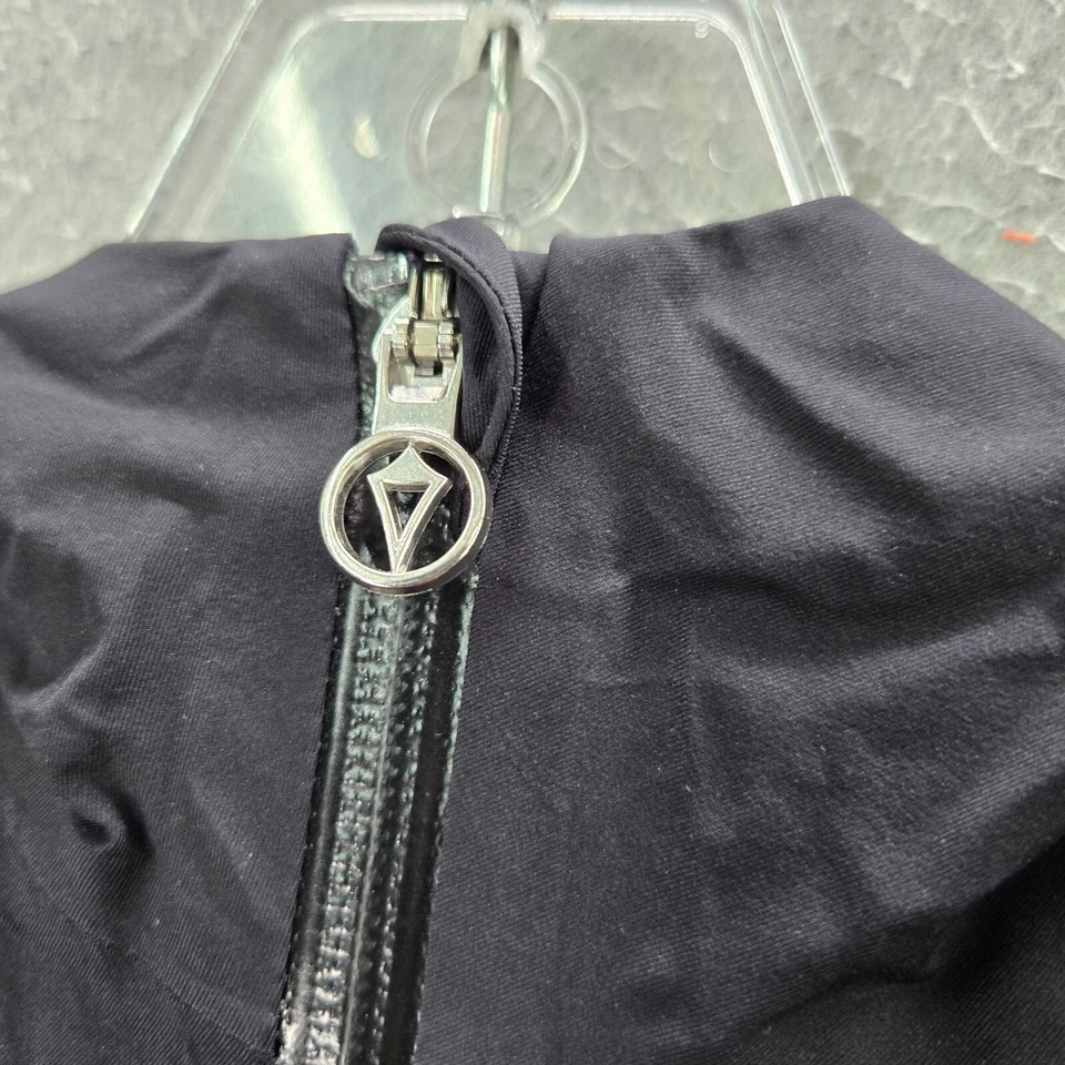 Ivivva 女孩夹克 12 黑色风衣全拉链连帽衬里口袋 Lululemon — 第 4/4 张图片