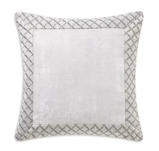 Waterford Maritana Decor Pillow 16x16 Neutral/Silver Tone New W/tags