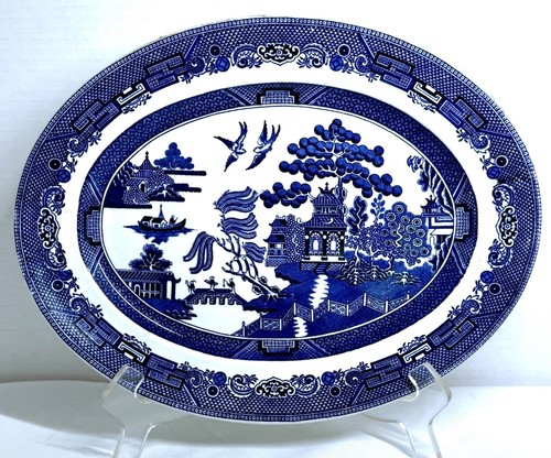 Johnson Bros Blue Willow 12 1/4" piatto da portata ovale - perfetto!