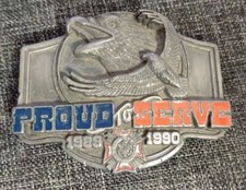 Siskiyou 1989-1990 Proud To Serve VFW Eagle Belt Buckle Limited Edition Made USA