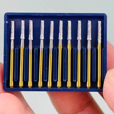 10-100 Dental Tungsten Carbide Burs Trimming & Finishing Round End Taper FG7664