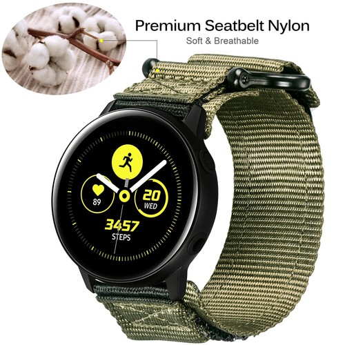 Compatible With Samsung Galaxy Watch Band Rugged Nylon Strap With Woven Loop - Picture 31 of 40