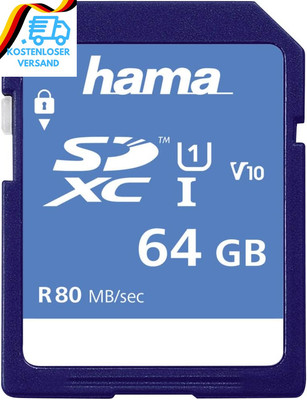 Hama Speicherkarte SDHC 64GB (Sd-3.01-Standard, 90 Mb/S, Class 10, Datensicherhe
