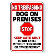 Sign Or Decal Beware Of Dog Will Bite Security Attack Guard Warning Protected