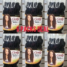 6 Packs Curly Box Braid 18  Crochet Hair 1B