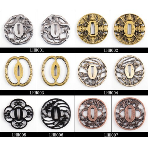 zinc alloy tsuba hand guard plate for Japanese samurai swords