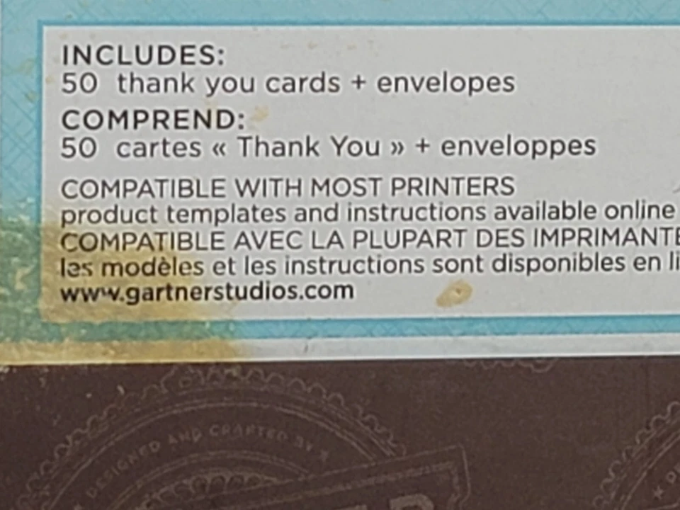 Tarjetas de agradecimiento Gartner borde negro 50 unidades nuevas en paquete notas regalos #76292 Foto 4 de 4