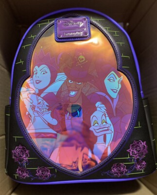 Loungefly Disney Villains Stained Glass Mini Backpack GITD