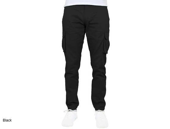 МУЖСКИЕ ЭЛАСТИЧНЫЕ ХЛОПКОВЫЕ БРЮКИ-КАРГО BLU ROCK ИЗ ЭЛАСТИЧНОГО ХЛОПКА - РАЗМЕР ДЛЯ МУЖЧИН 36 - ЧЕРНЫЙ 10090₽