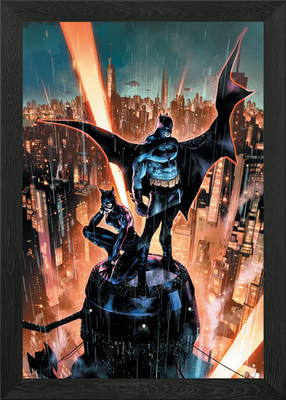Batman mit Catwoman Gerahmtes Wandbild Poster Leinwanddruck Bild