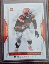 2017 Panini National Treasures Gold Rookie Myles Garrett #92 Browns 27/49