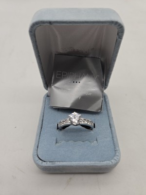 Epiphany Platinum Clad Diamonique 925 Ring w Round Accents size 9 CZ