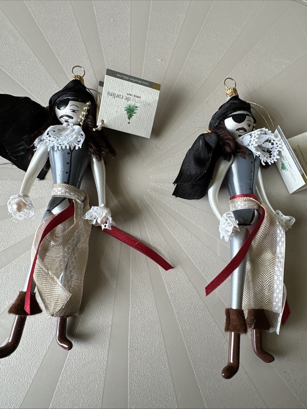 Soffieria de carlini glass pirates ornament (2) NEW