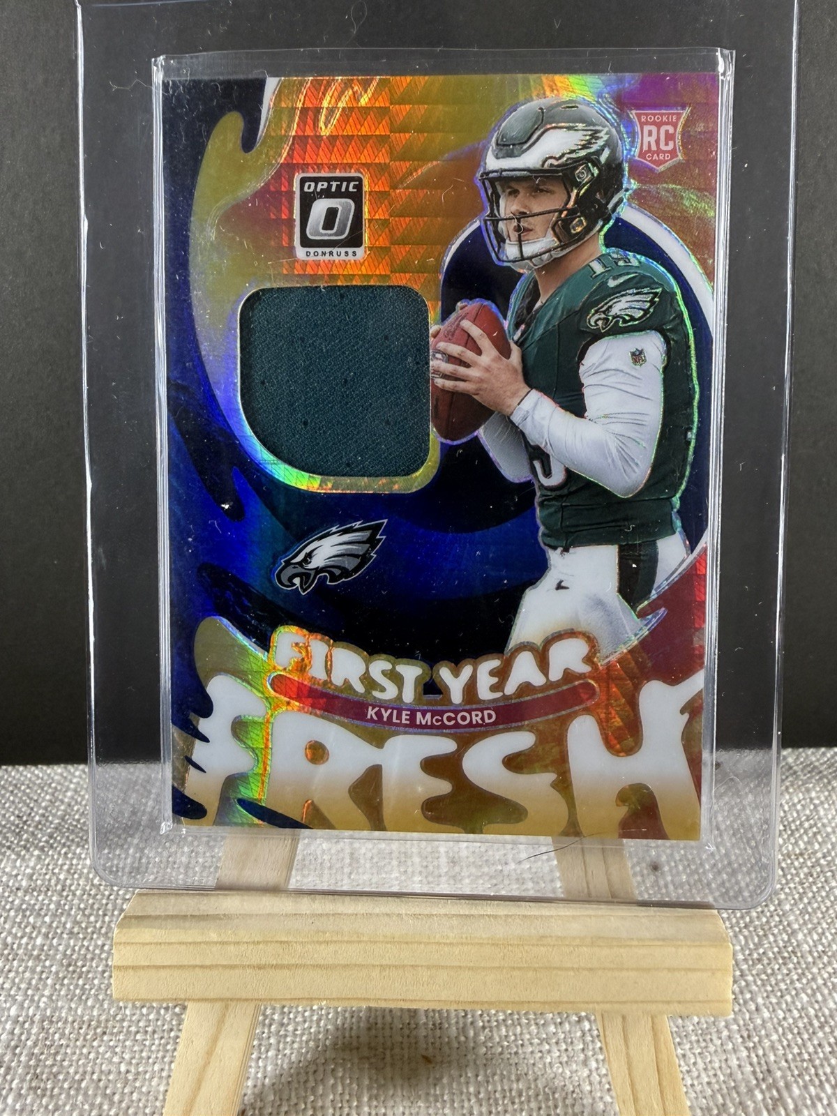 Kyle McCord Panini Donruss Optic First Year Fresh Relics #KMD Blue Hyper