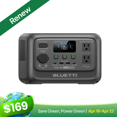 BLUETTI Elite 30 V2 288Wh Portable Power Station Generator for Backup Renewed