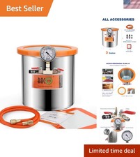 Compact 3 Gallon Vacuum Chamber Kit with Tempered Glass for Optimal Degassing