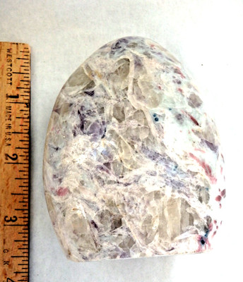 Crystal  Rubellite  Tourmaline, Lepidolite  in Quartz $45  Free Form 443.3 grams