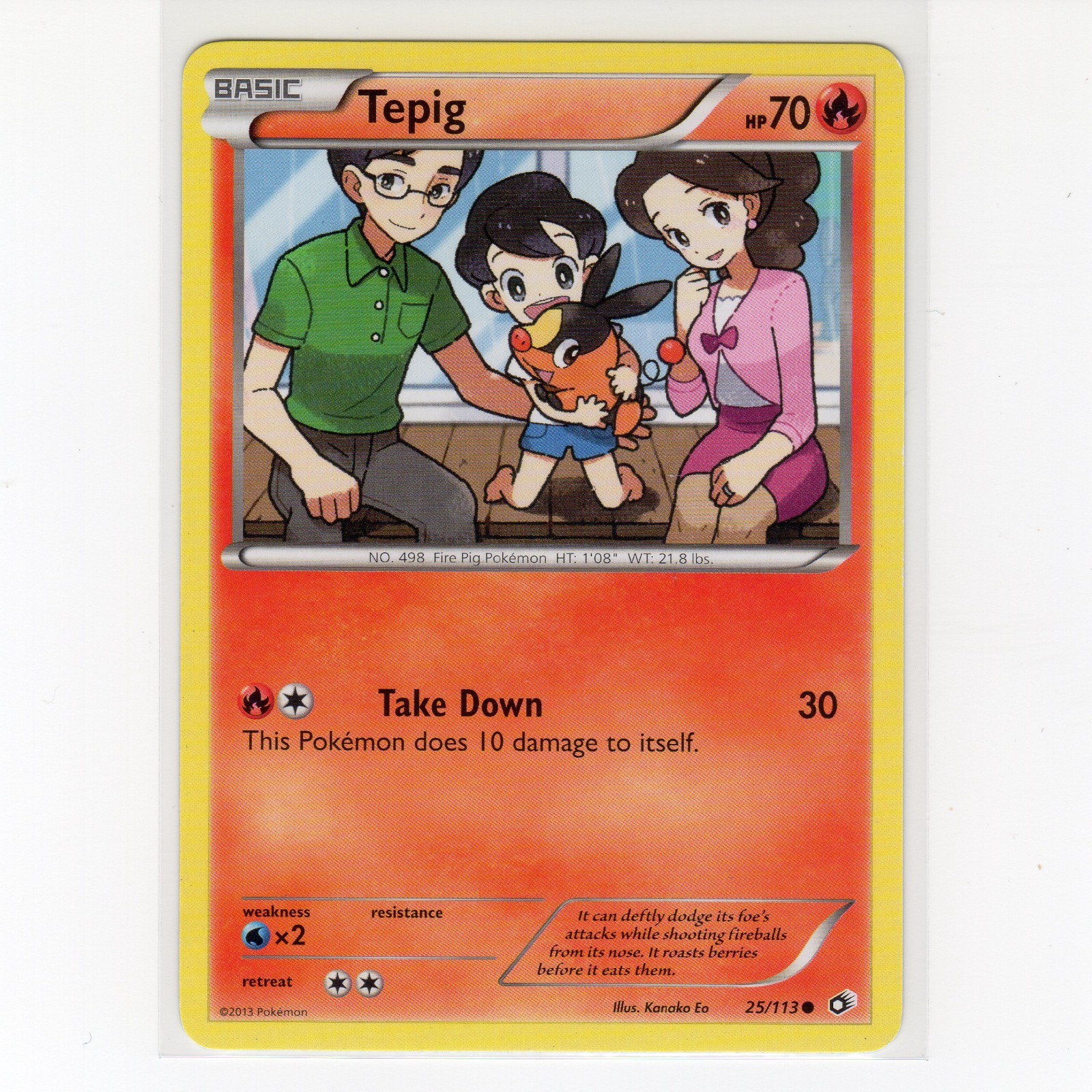 Pokémon TCG Tepig 25/113 BW Legendary Treasures Regular Common Card EN-LP 2013
