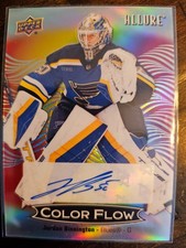 2024-25 Upper Deck Allure Jordan Binnington Color Flow Full Rainbow Autographs #