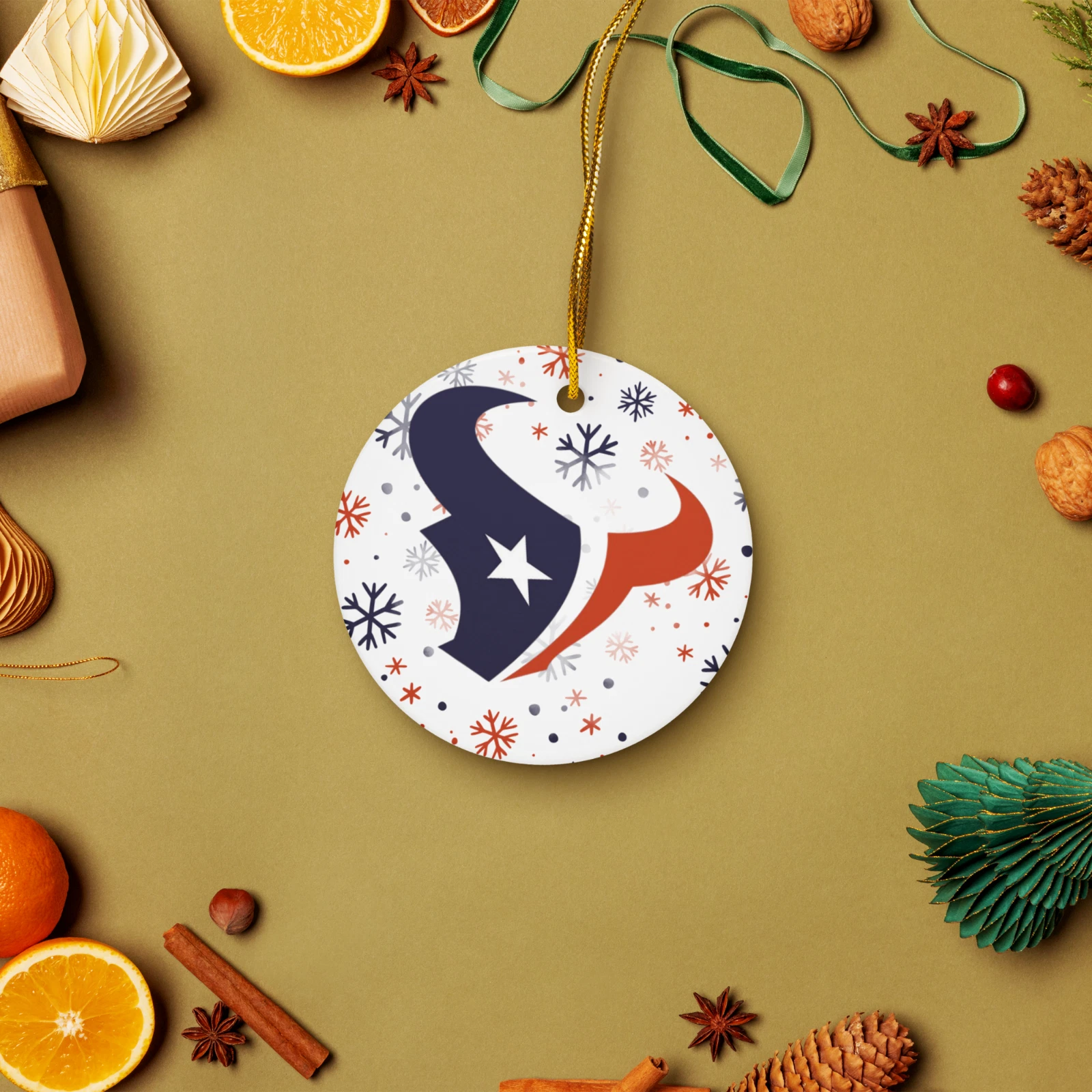 Houston Texans Christmas Tree Holiday Flat Ornament