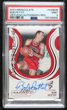 2023-24 Panini Immaculate Virtuoso Red 7/25 Bob Pettit PSA 9 MINT Auto HOF h8q