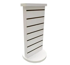 2-Sided Slatwall Counter Spinner White Display Rack Souvenior Stand Gift Display