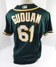 2021 Oakland Athletics Reymin Guduan #61 Game Issued Pos Used Green Jersey 48 7