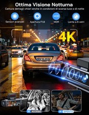 Dash Cam Auto 4K Telecamera 4 Canali 610° Wi Fi Registratore Video Fronte 1080p - Miniatura 5
