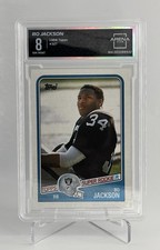 1988 Topps Bo Jackson #327 (RC) Rookie Card Arena Club Freshly Graded NM Mint 8