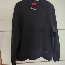 HUGO Damen Sweatshirt Schwarz mit Kettendetai...