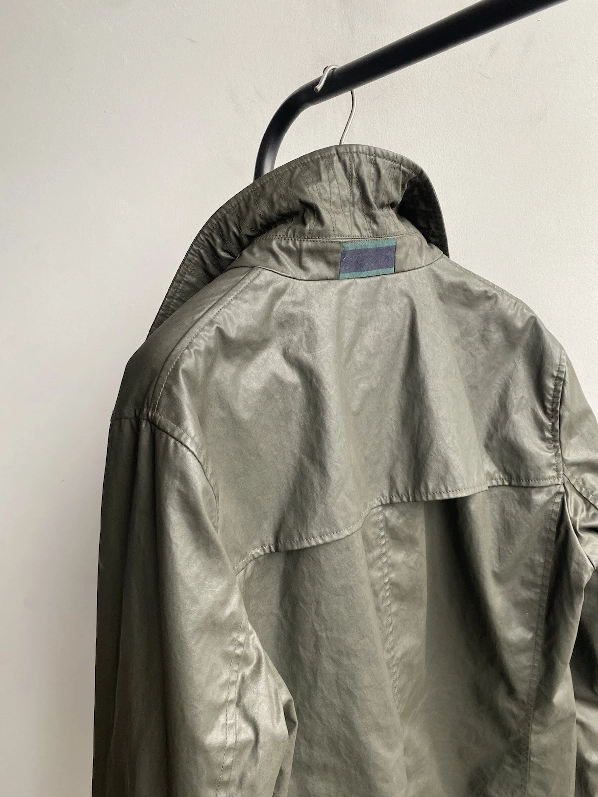 Camplin Yarmony Waxed Peacoat Mens EU 54/XL Olive Green Cotton Blend Padded Coat image 9