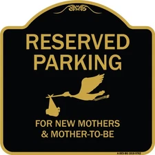 Designer Series - Reserved Parking For New Mothers & Mother's To-be Metal Sign