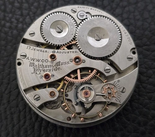 16s Waltham Riverside Hunter-Case Pocket Watch w/Fancy Dial & Hands - Running!