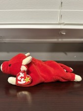 Vtg. Ty Beanie Baby-Snort the Bull-org tags-DOB 5/15/1995