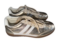 CLAUDIA GHIZZANI Women Gold Trainers Casual Trainers Lace Up Size 5/38/US6
