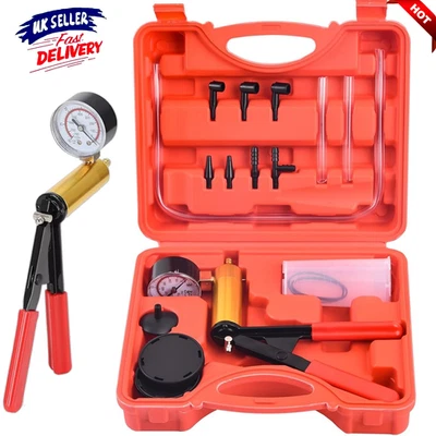 HAND VACUUM PUMP HELD BRAKE BLEEDER TESTER SET BLEED MOTORBIKE CAR BLEEDING KIT