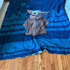 Star Wars Blue Comforter with Baby Yoda Design standard Twin/Full size