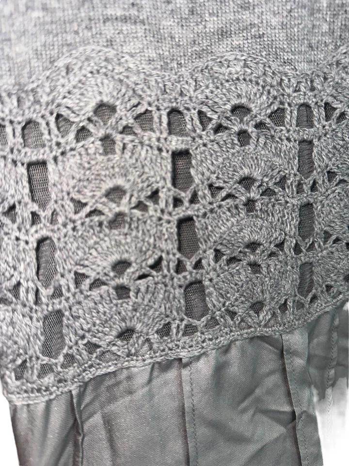 Vestido Y2K Turrón Londres Mujer Cachemira Mezcla Angora Sin Talla Ajuste y Acampanado Gris Foto 2 de 4