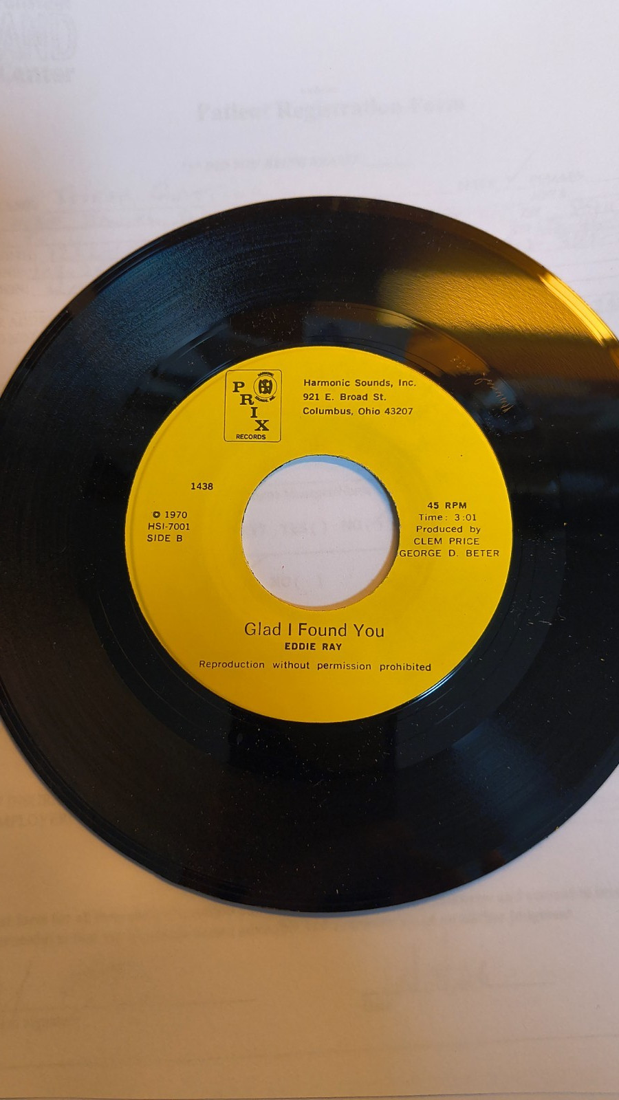 Eddie Ray Private Ohio Soul “You Got Me" / "Glad I Found You” Prix, Northern