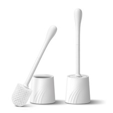 2 Pack Toilet Brush and Holder Set, Toilet Bowl Brush with Non-Slip Handle fo...