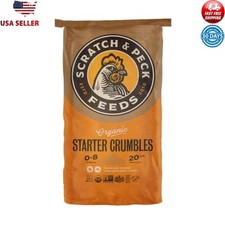 Organic Chicken Duck Feed Starter Crumbles 25lb 20.5 Protein Whole Grains New 2.85 per gallon