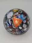 Ferro & Lazzarini Murano Art Glass Paperweight Flowers Vintage Art Glass Italy