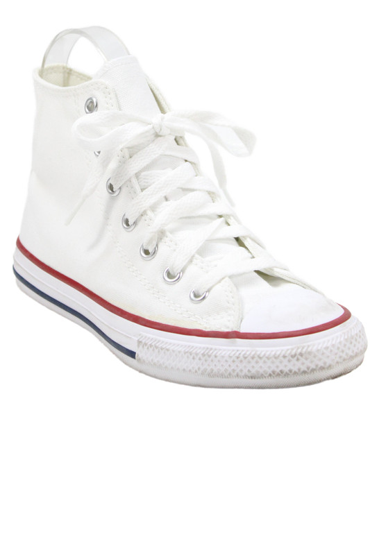 Converse Girls Canvas Lace Up High Top Sneakers White Size 2