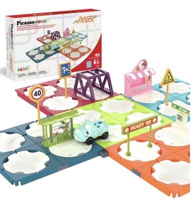 Ever Play Race Car Track Building Sets With Accessories For Kids 3+ STEAM new