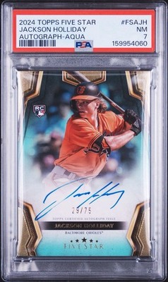 2024 Topps Five Star Jackson Holliday Aqua /75 Rookie Auto Autograph RC PSA 7