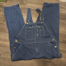 Vtg Big Smith Bib Overalls Men 38x30 Carpenter Workwear Ranch Denim 90s Grunge