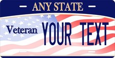 Qualsiasi Stato US Veteran Military Targhe Personalizzate Auto Bici