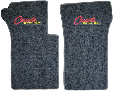 US MADE 1963-67 Corvette Floor Mats 80/20 Loop + Dark Navy Blue + Stingray Logo